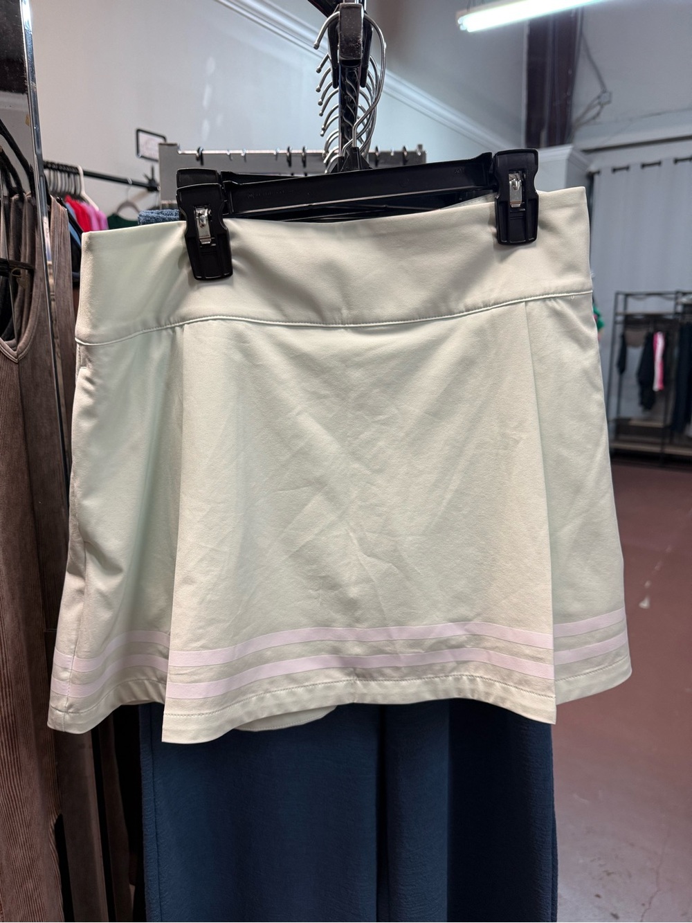 CALIA by Carrie Underwood Mint Circle Skater Skirt with Pink Hem Stripes